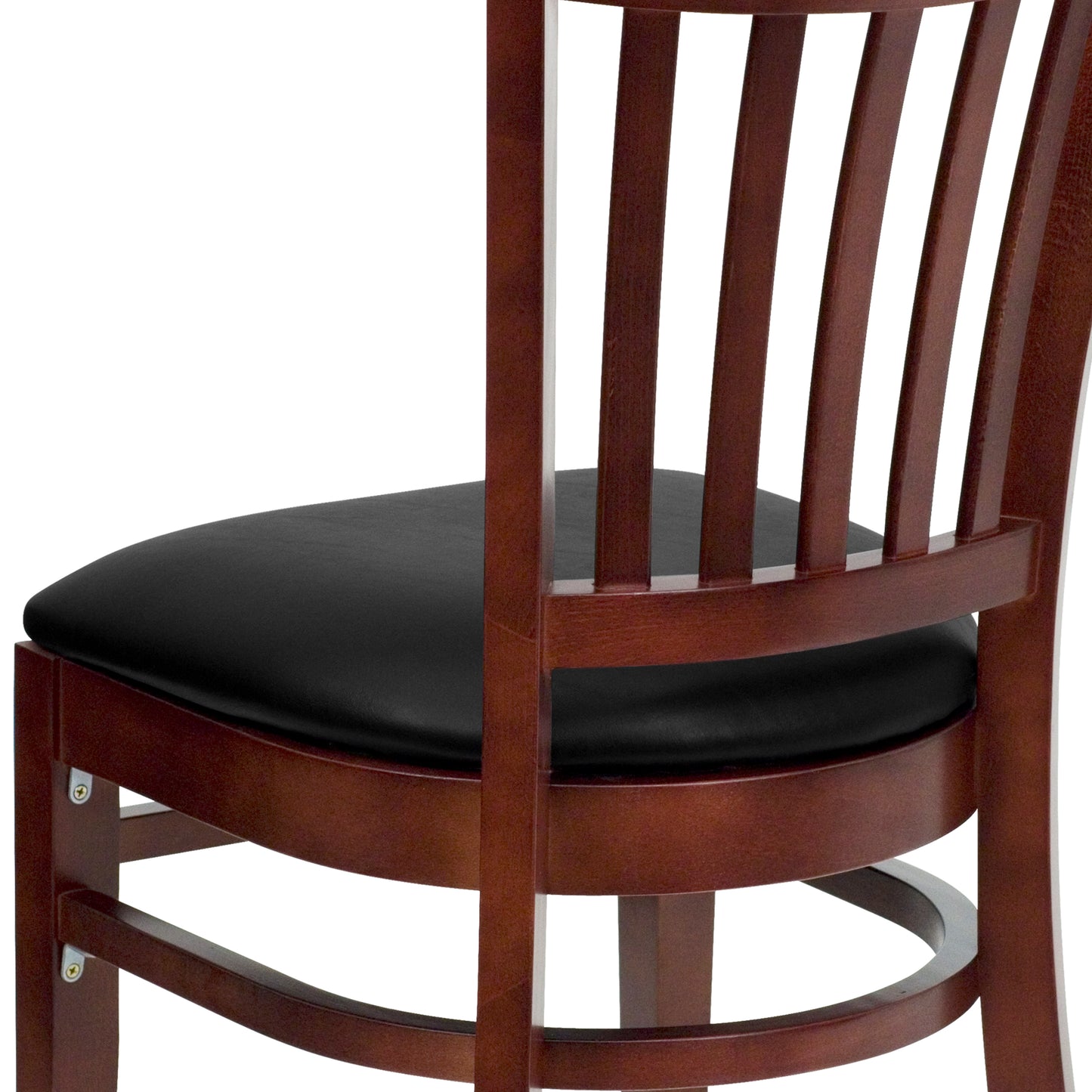 Mahogany Wood Chair-Blk Vinyl XU-DGW0008VRT-MAH-BLKV-GG