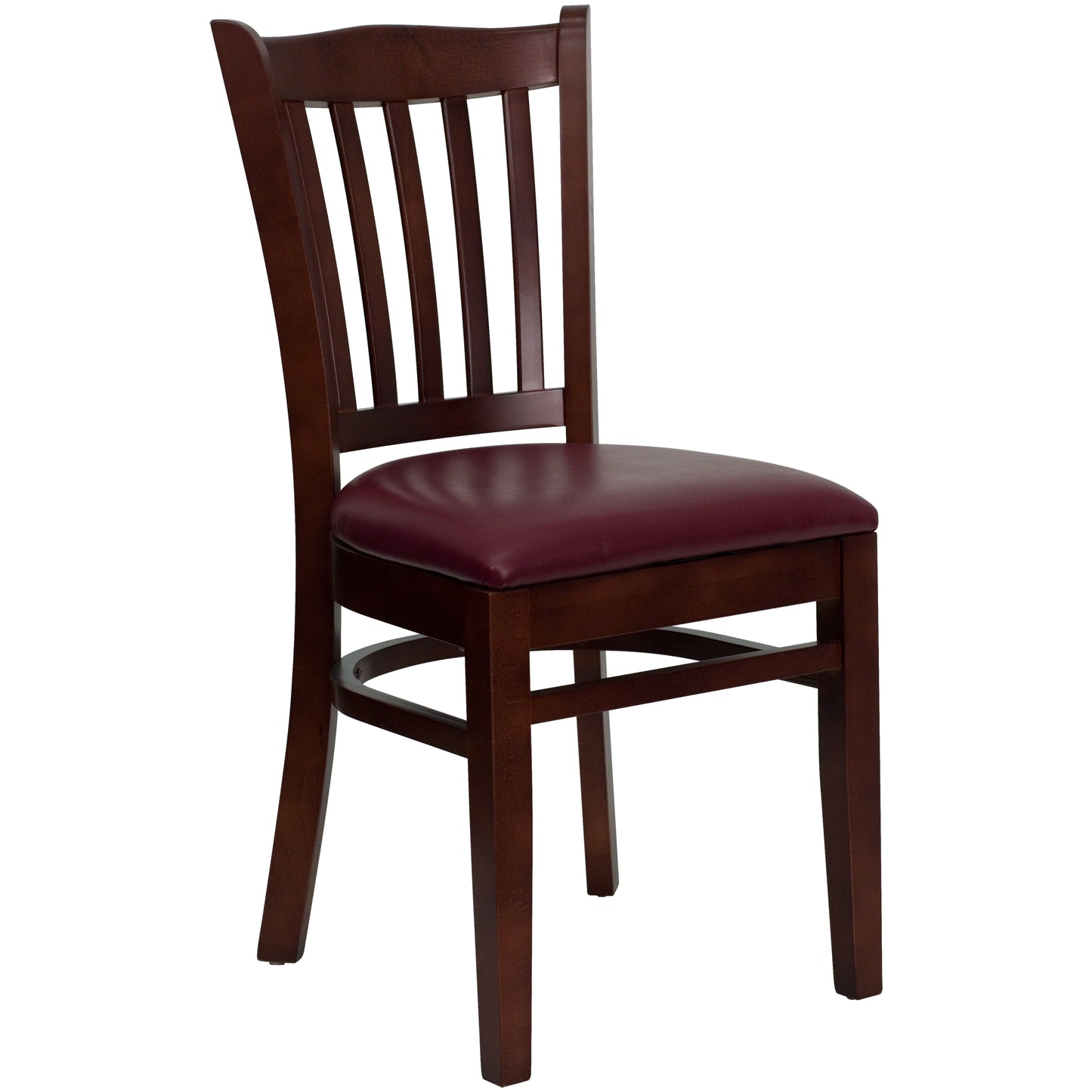 Mahogany Wood Chair-Burg Vinyl XU-DGW0008VRT-MAH-BURV-GG