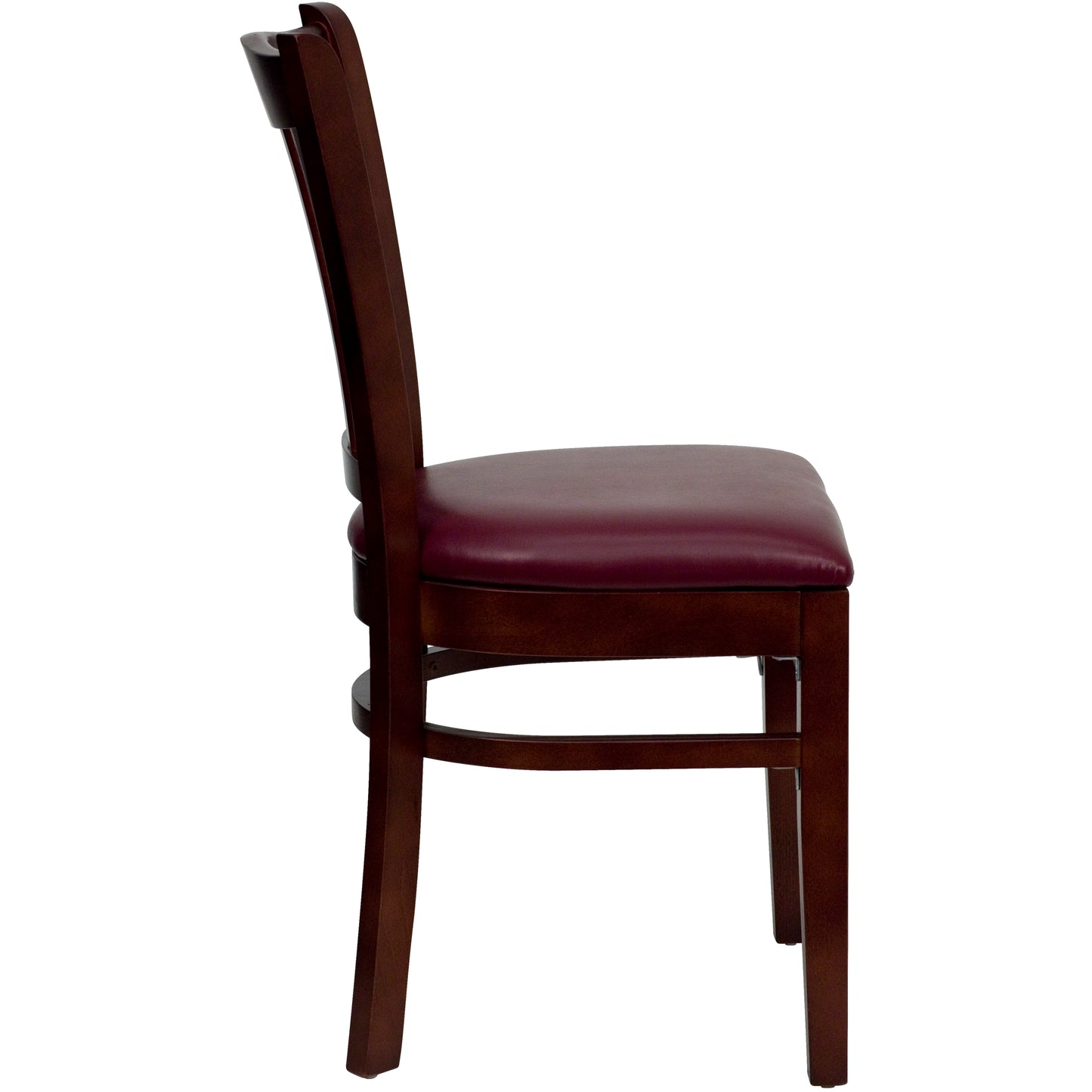 Mahogany Wood Chair-Burg Vinyl XU-DGW0008VRT-MAH-BURV-GG