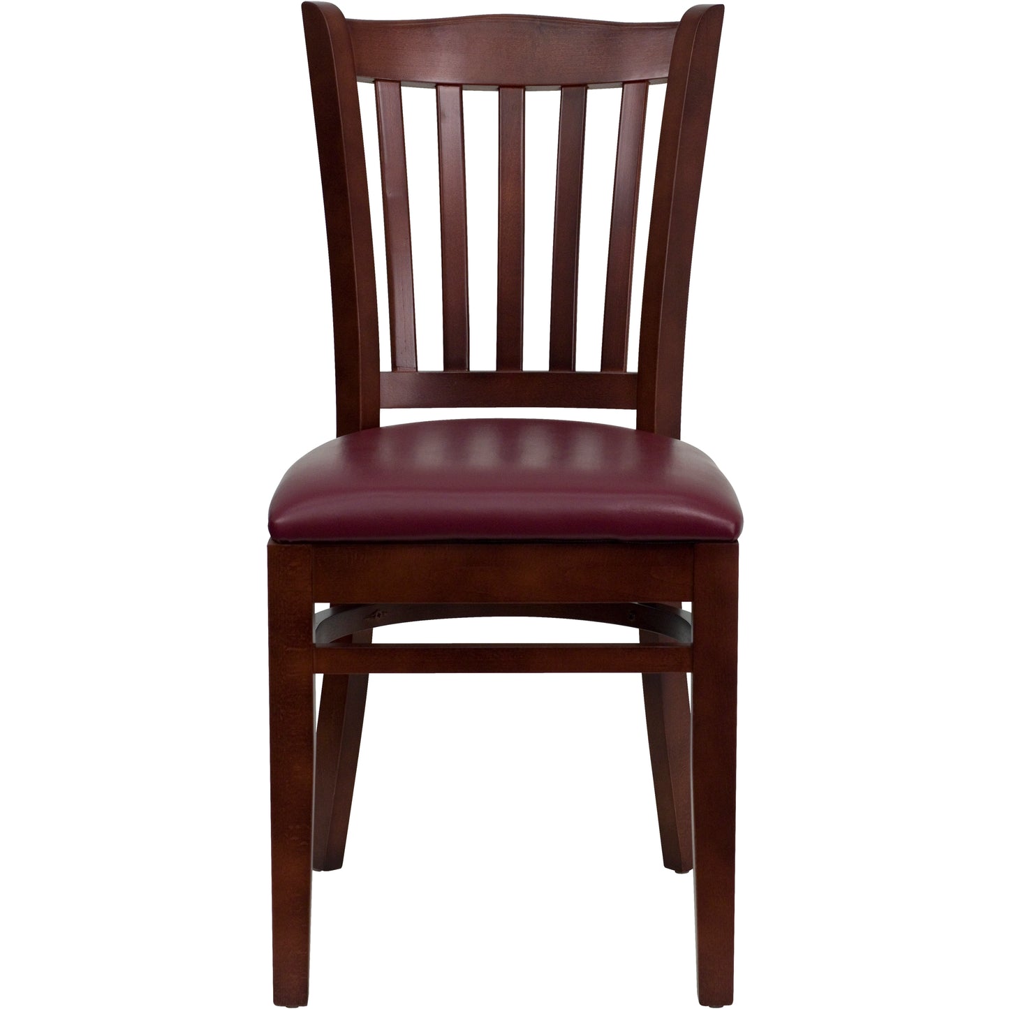 Mahogany Wood Chair-Burg Vinyl XU-DGW0008VRT-MAH-BURV-GG