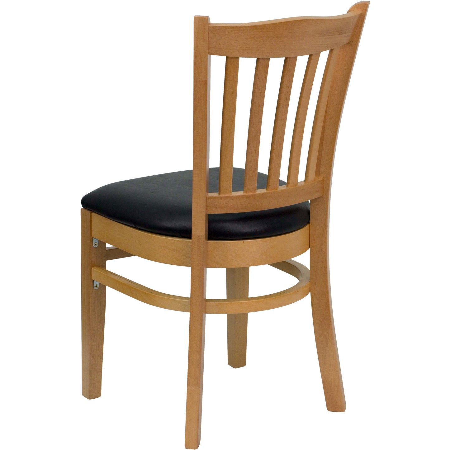 Natural Wood Chair-Blk Vinyl XU-DGW0008VRT-NAT-BLKV-GG