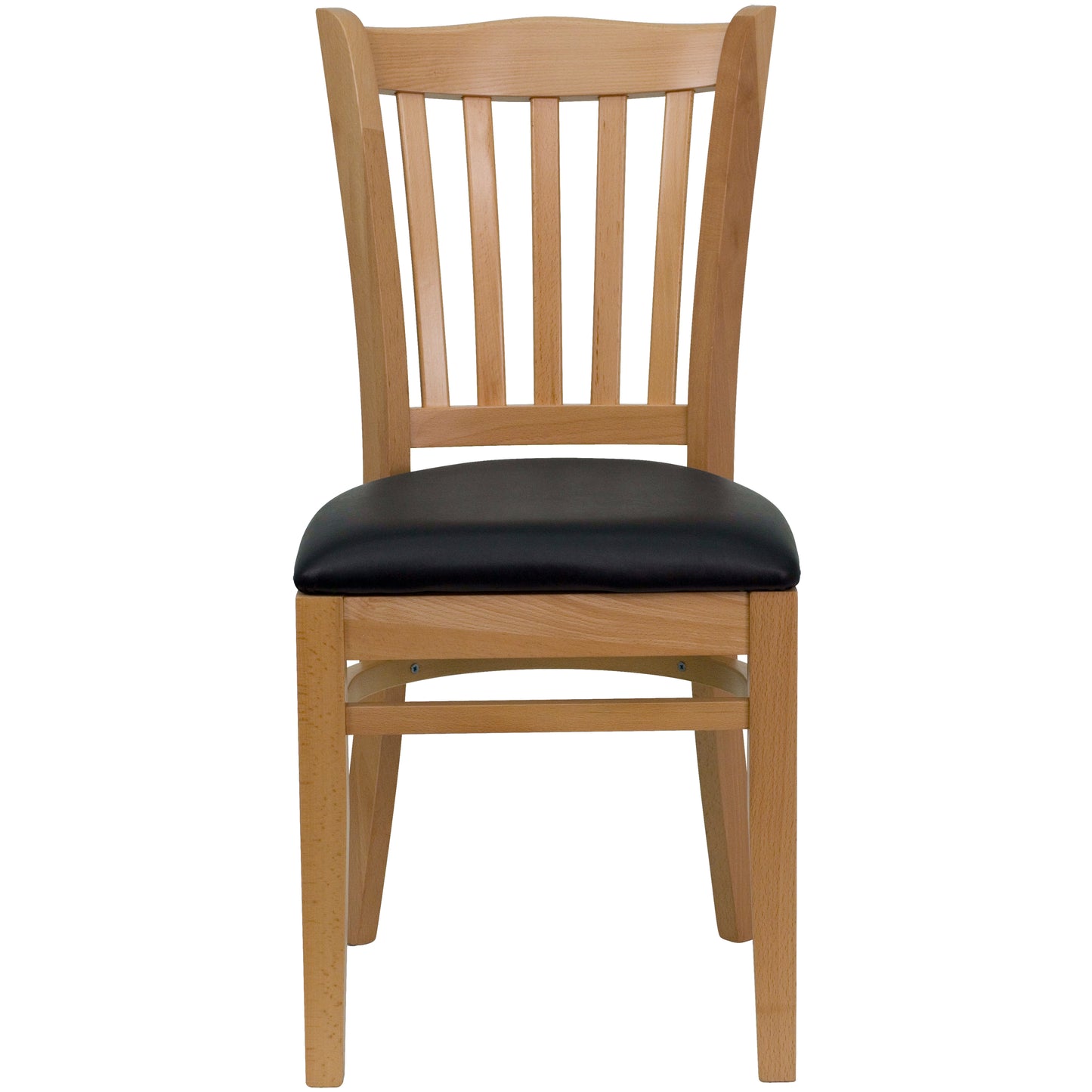 Natural Wood Chair-Blk Vinyl XU-DGW0008VRT-NAT-BLKV-GG