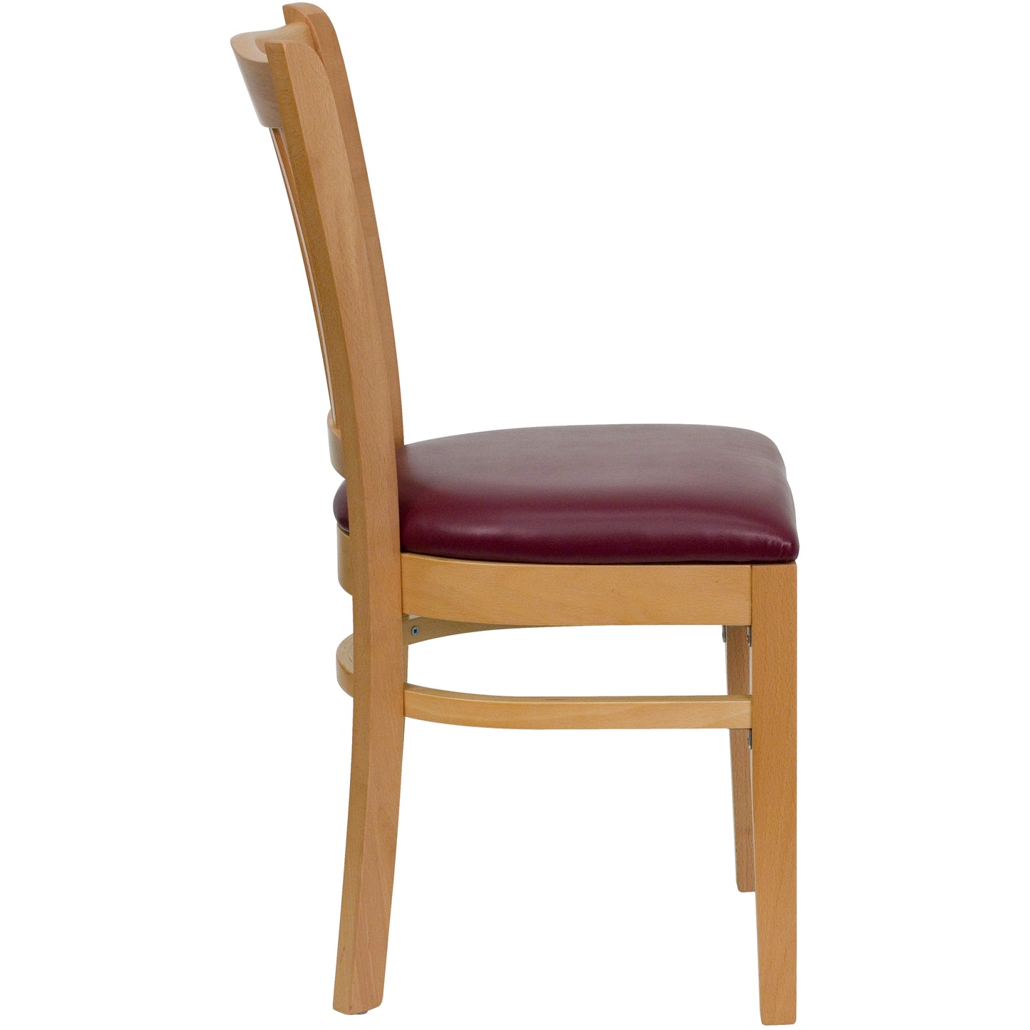 Natural Wood Chair-Burg Vinyl XU-DGW0008VRT-NAT-BURV-GG