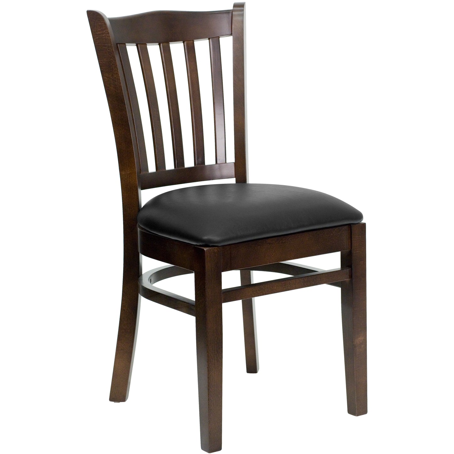 Walnut Wood Chair-Blk Vinyl XU-DGW0008VRT-WAL-BLKV-GG