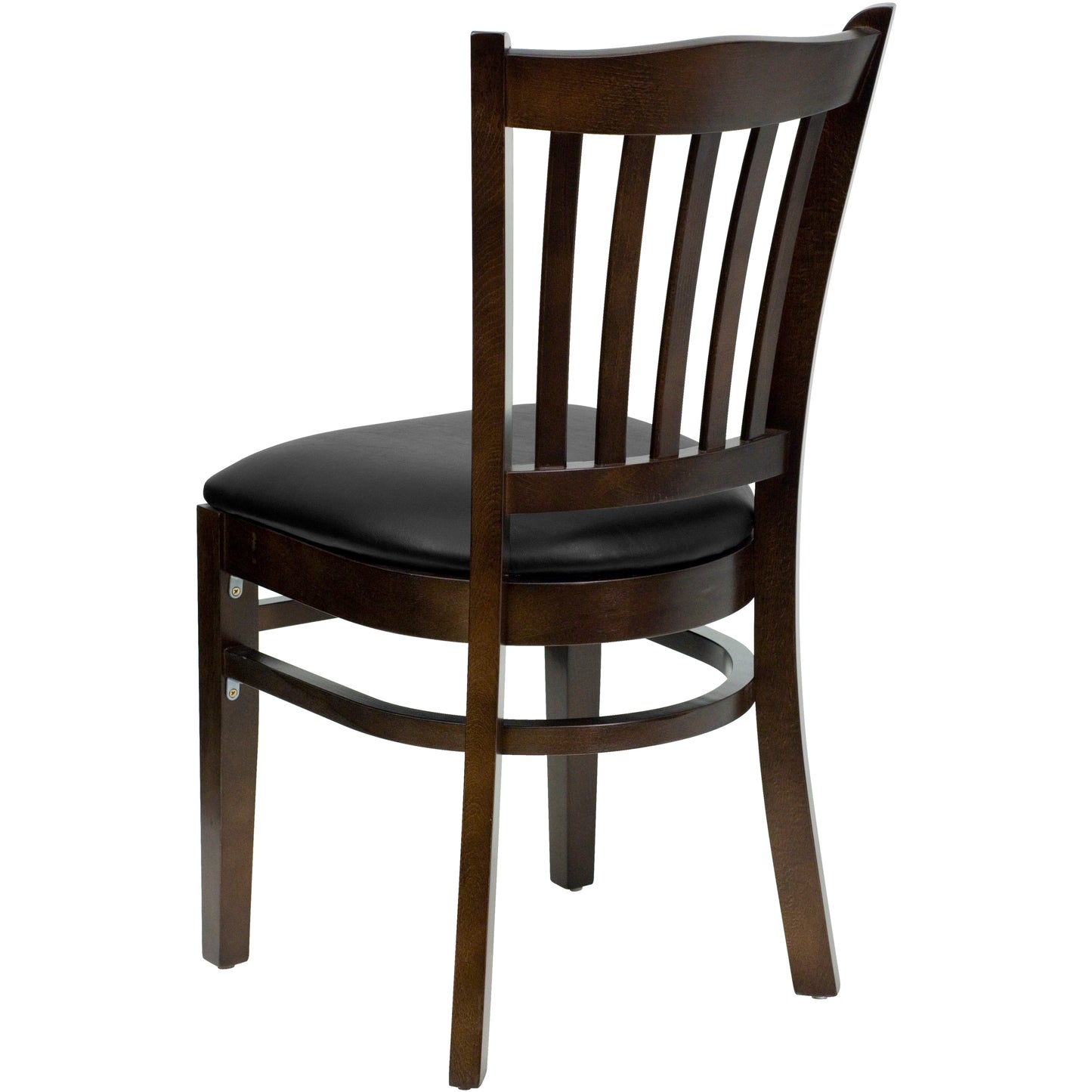 Walnut Wood Chair-Blk Vinyl XU-DGW0008VRT-WAL-BLKV-GG