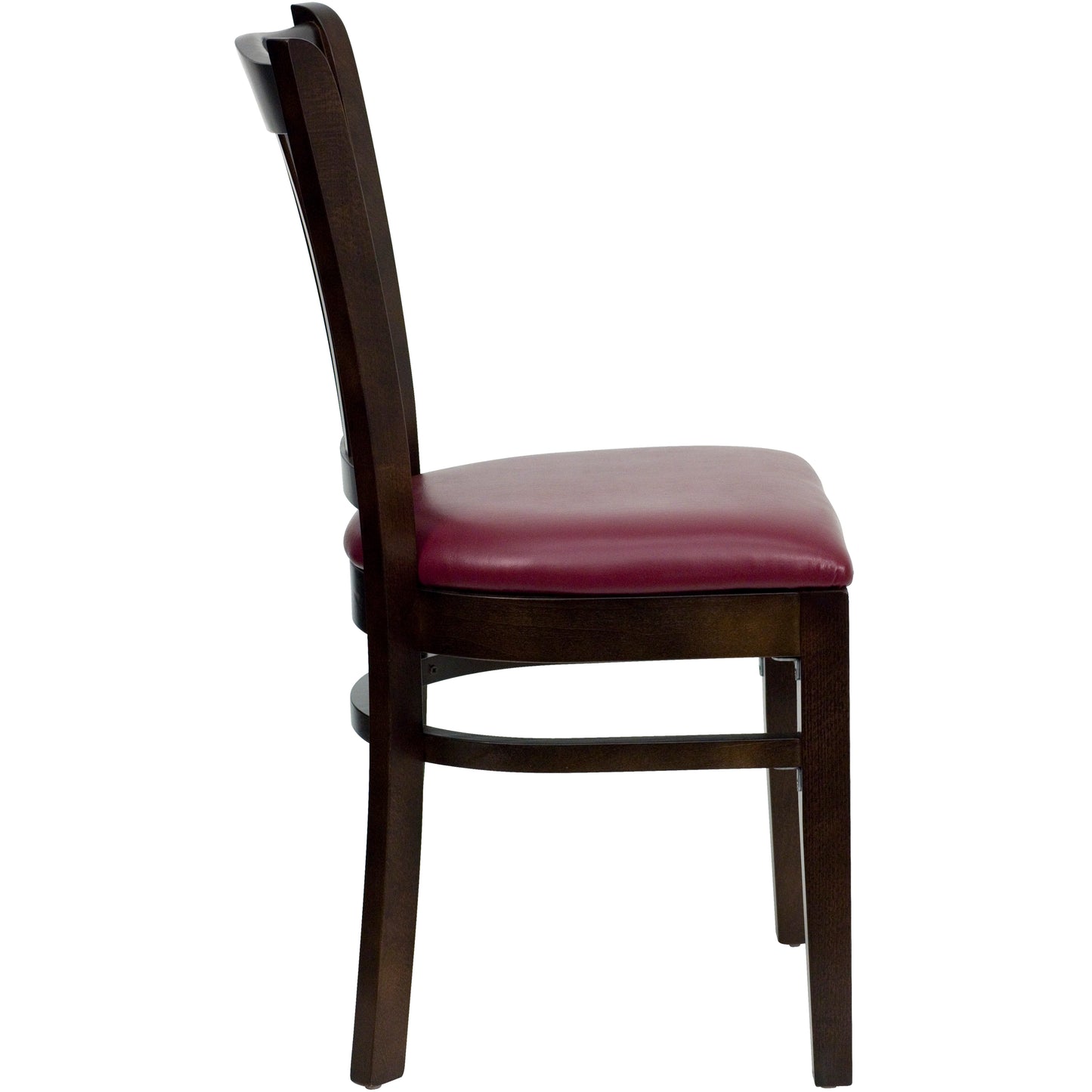 Walnut Wood Chair-Burg Vinyl XU-DGW0008VRT-WAL-BURV-GG