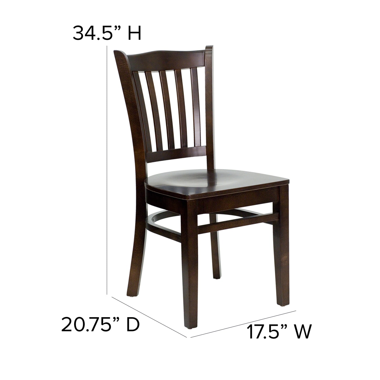 Walnut Wood Dining Chair XU-DGW0008VRT-WAL-GG