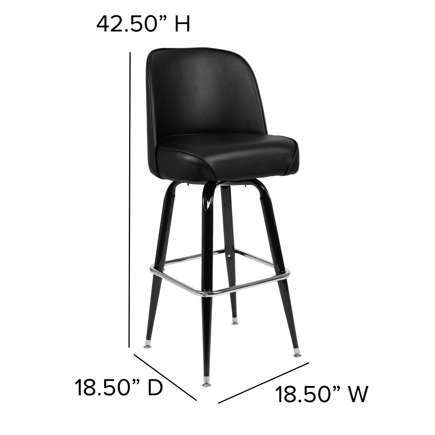 Black Swivel Bucket Seat Stool XU-F-125-GG