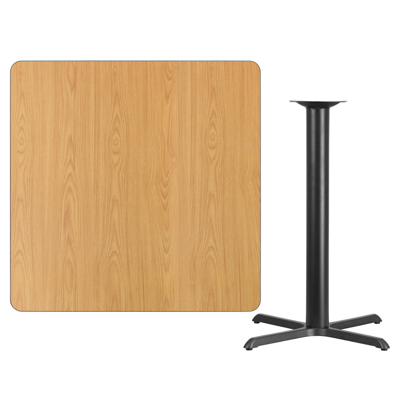 42SQ NA Laminate Table-X-Base XU-NATTB-4242-T3333B-GG