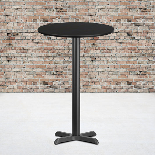 24RD Black Table-22x22 X-Base XU-RD-24-BLKTB-T2222B-GG