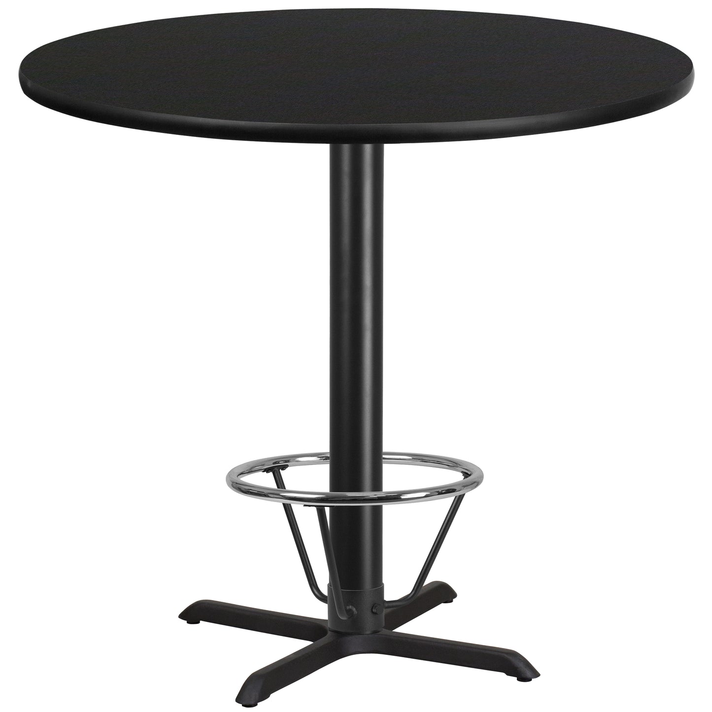 42RD Black Table-33x33 X-Base XU-RD-42-BLKTB-T3333B-4CFR-GG