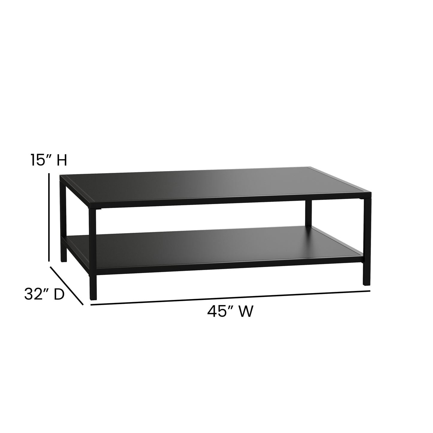 Black Outdoor Coffee Table XU-T6R60USO-2T-BK-GG