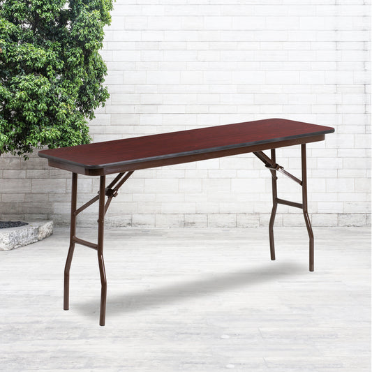 18x60 Mahogany Training Table YT-1860-MEL-WAL-GG