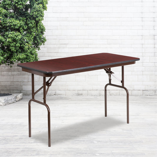 24x48 Mahogany Wood Fold Table YT-2448-MEL-WAL-GG