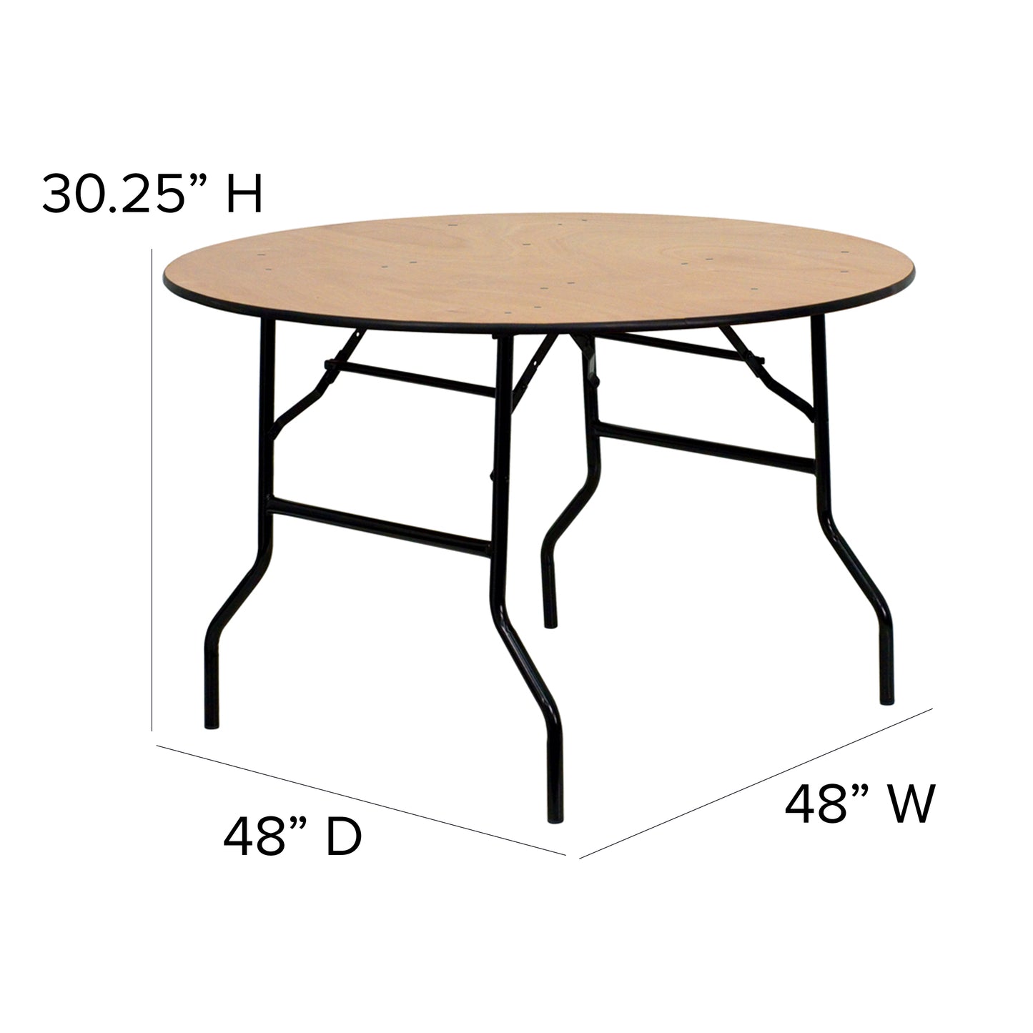 48RND Wood Fold Table YT-WRFT48-TBL-GG