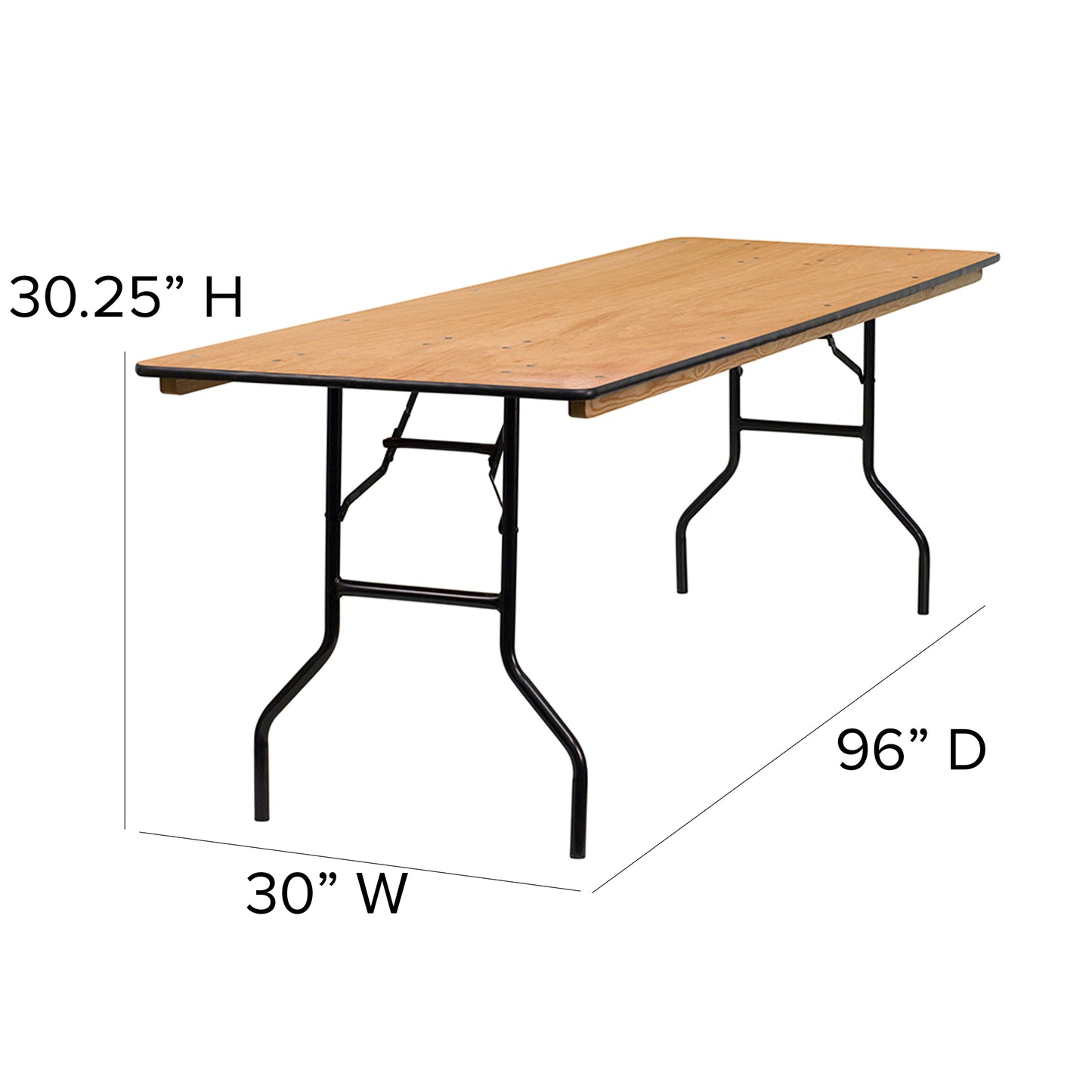 30x96 Wood Fold Table YT-WTFT30X96-TBL-GG