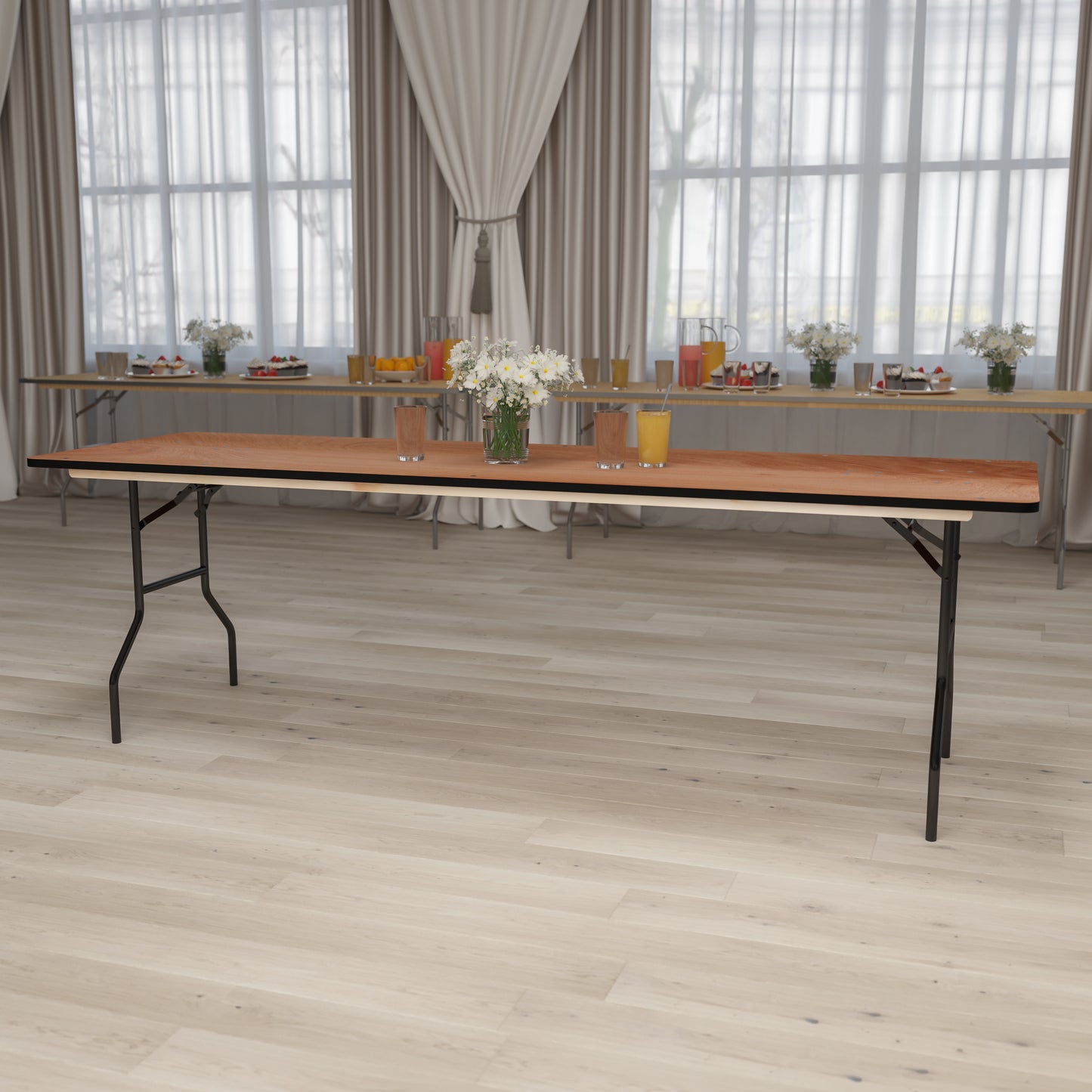 30x96 Wood Fold Table YT-WTFT30X96-TBL-GG