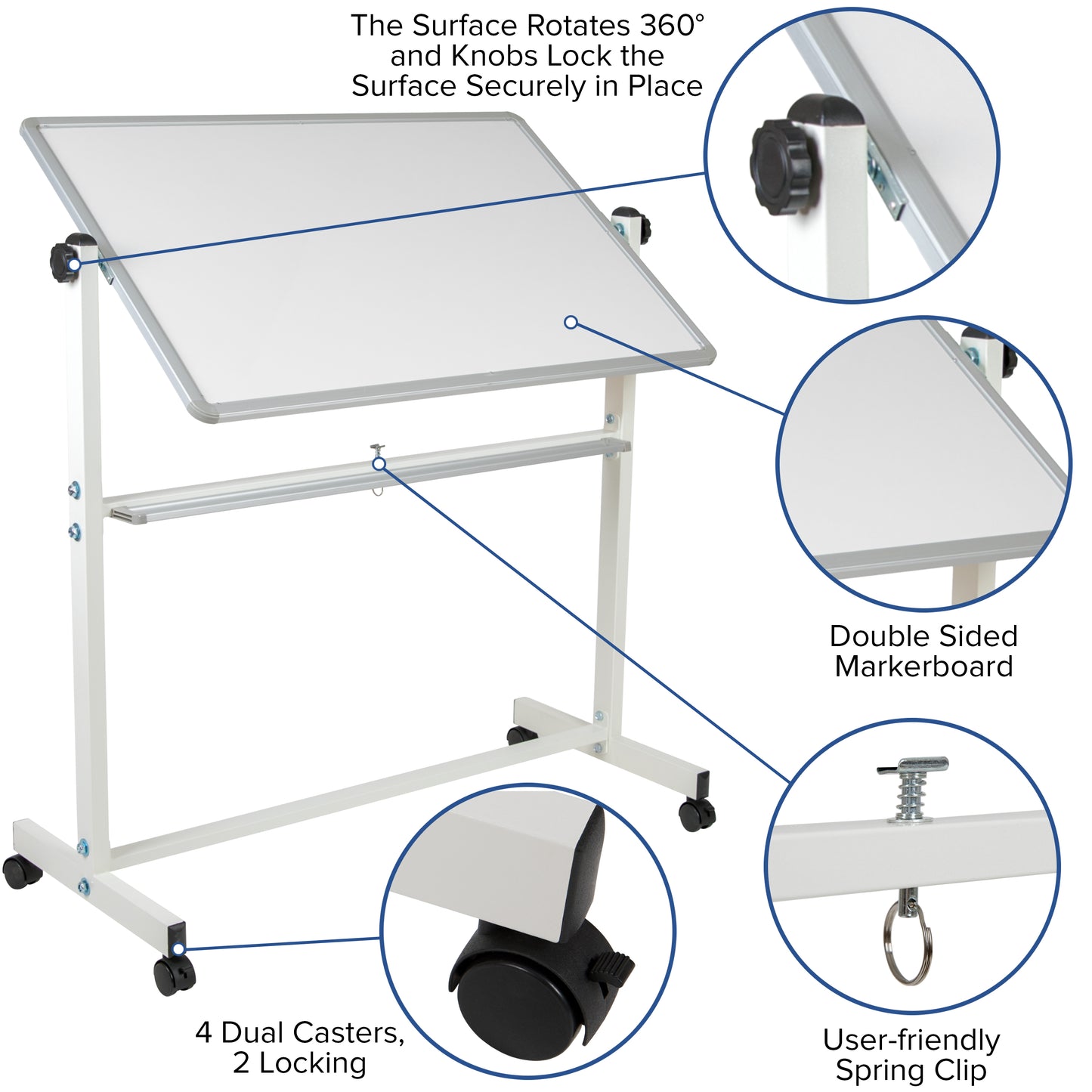 45.25"W x 54.75"H White Board YU-YCI-001-GG