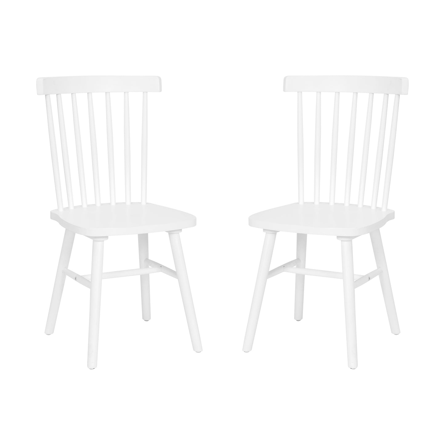 Set of 2 Commercial Grade Solid Wood Spindle Back Dining Chairs