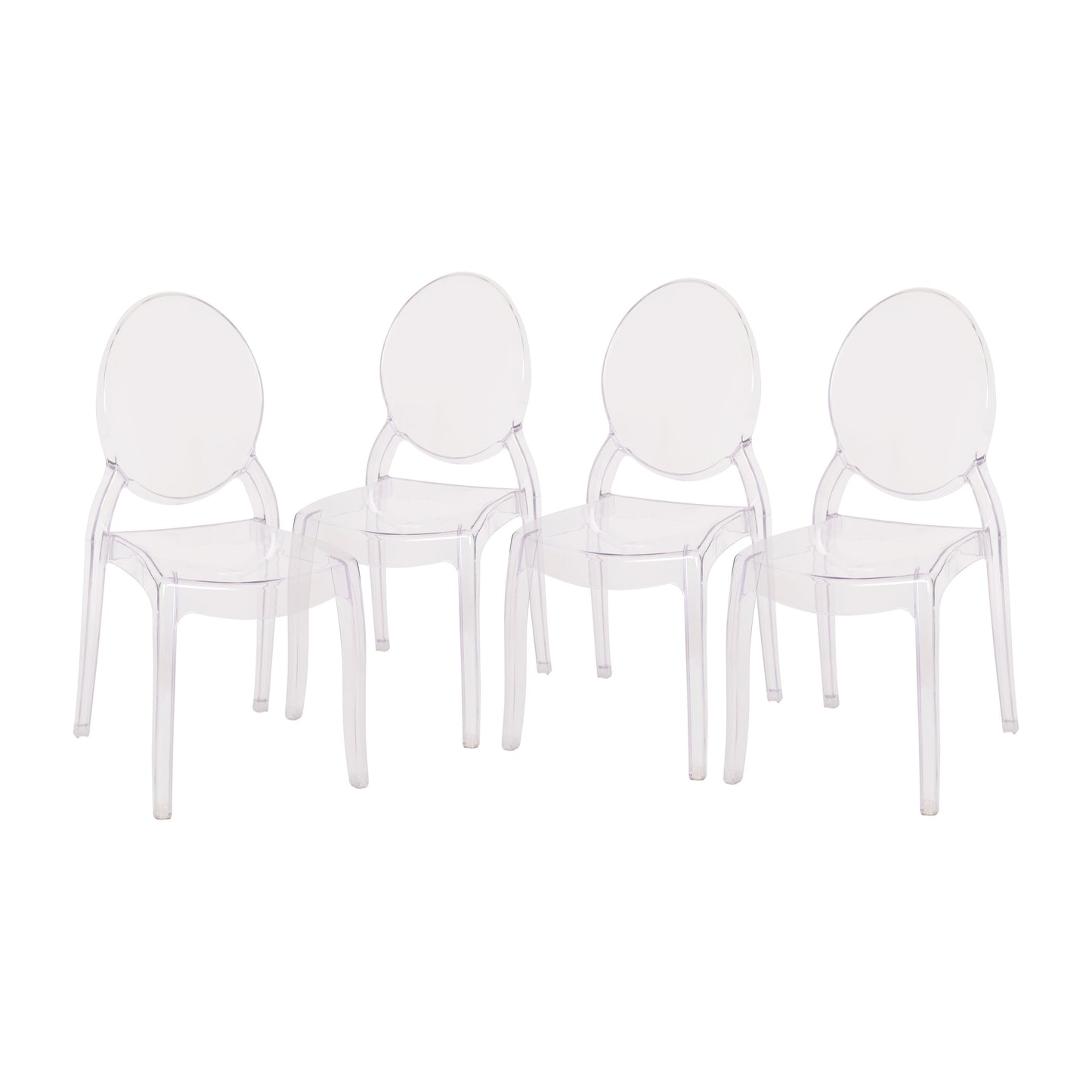 4PK Crystal Wide Ghost Chairs ZH-GHOST-OVR-4-GG